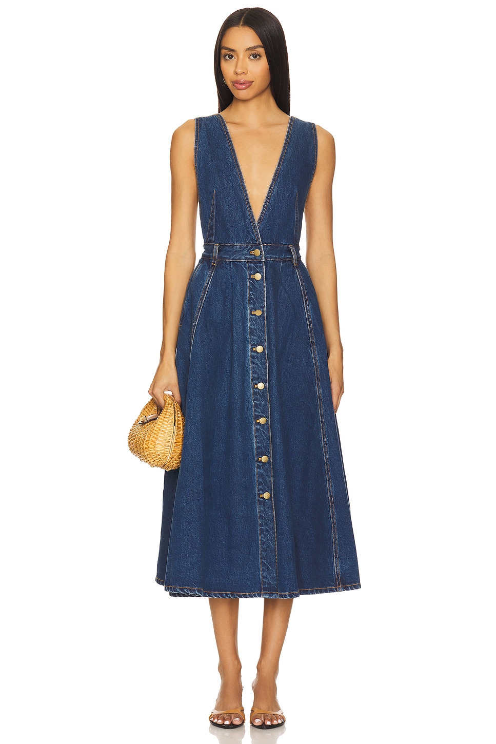 ronny kobo denim dress Ronny Kobo Sebastian Dress in Medium Wash