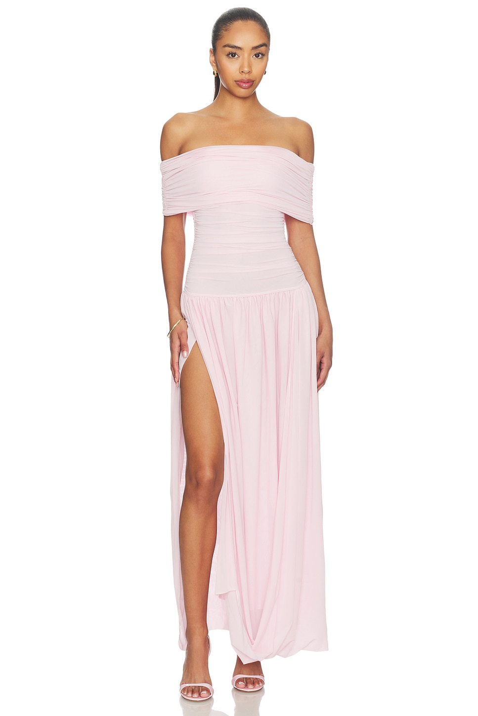 ronny kobo dress pink Ronny Kobo Lrulan Off-Shoulder Maxi Dress In Icy Pink - 31% Off