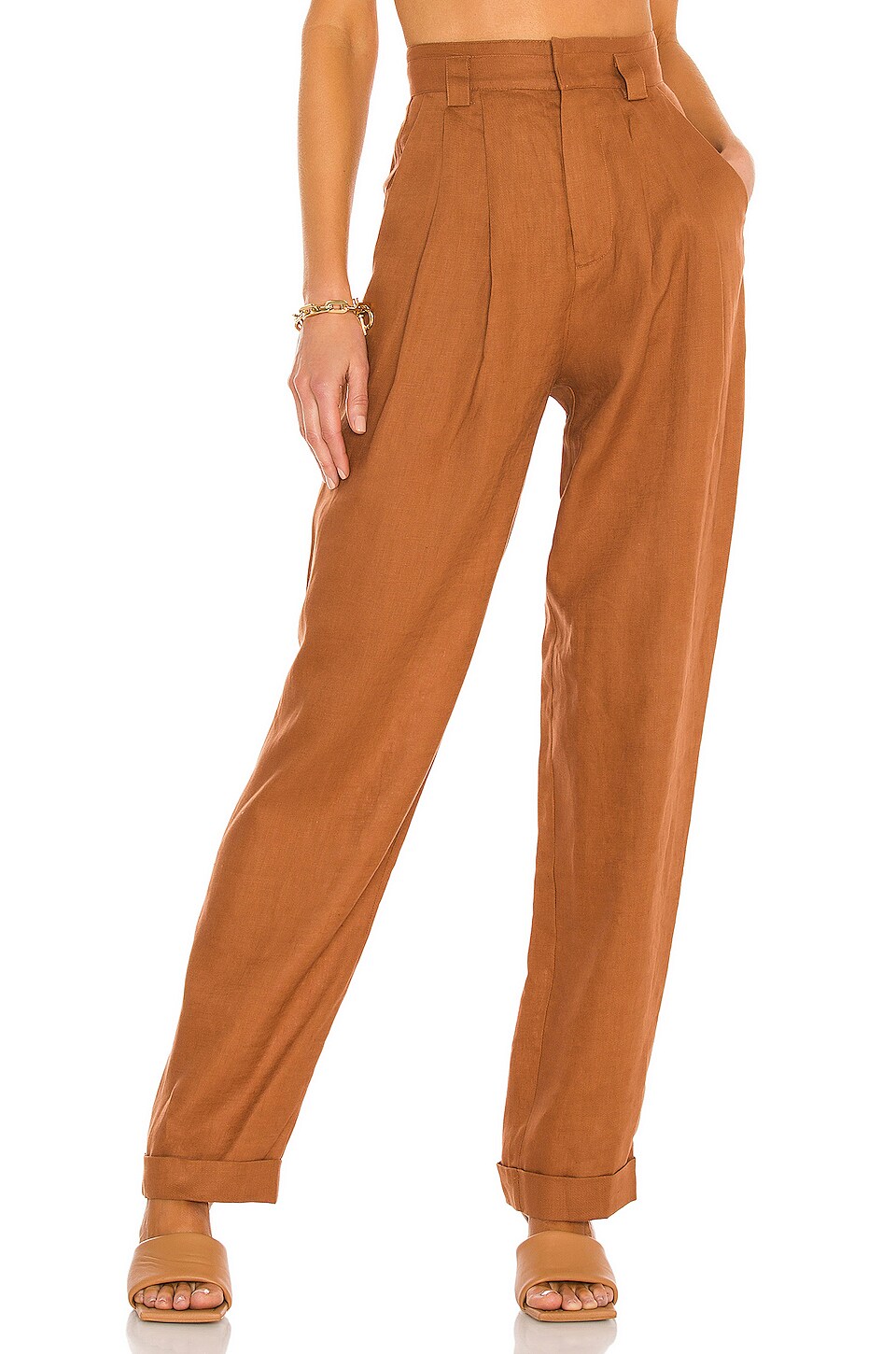 Ronny Kobo Ginevra Pant in Cognac | REVOLVE