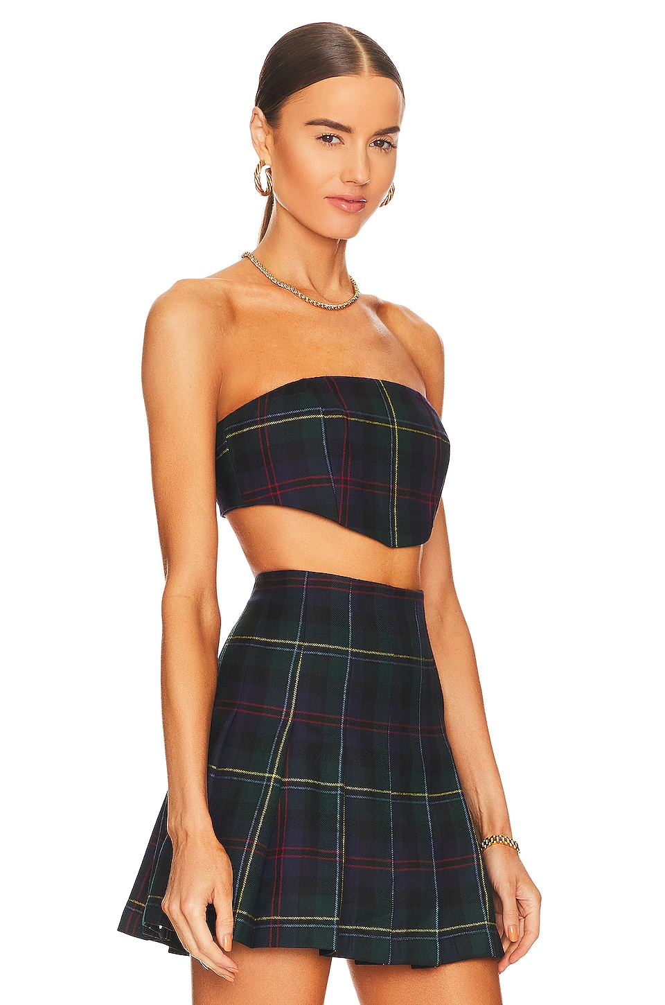 Ronny Kobo Nora Top in Blue Tartan