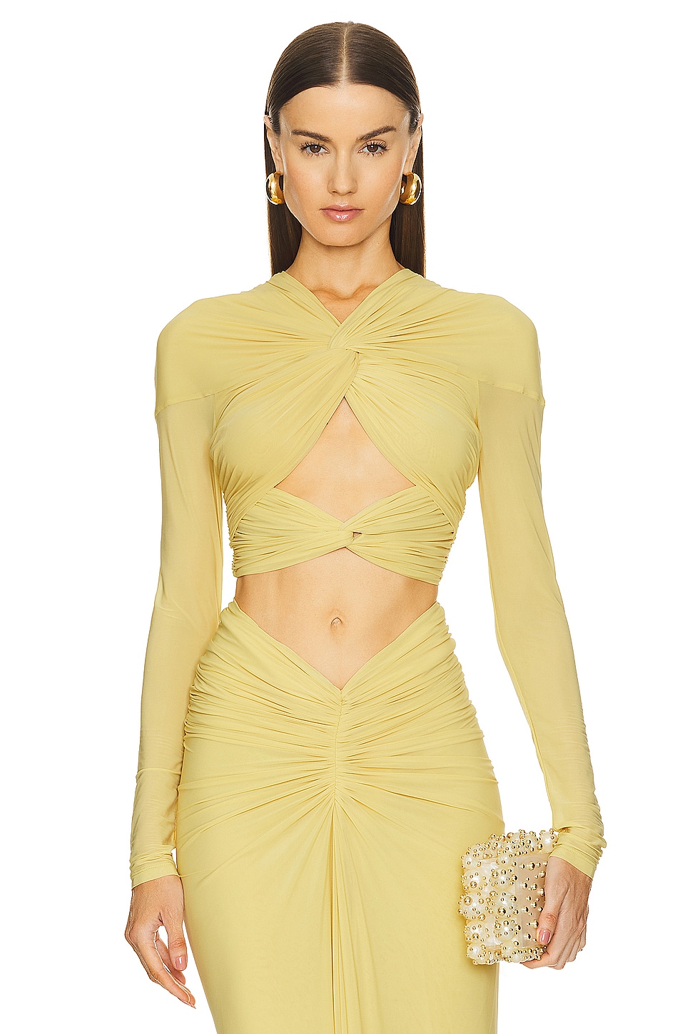 Ronny kobo yellow ribbed deals top