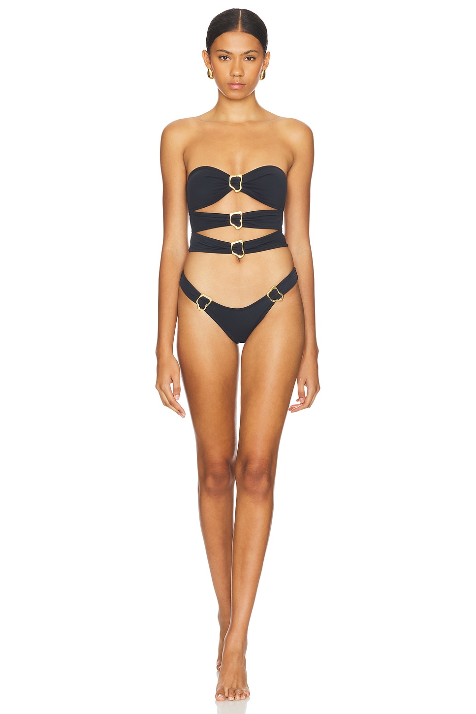 Ronny Kobo x Reina Olga Cage Bikini Set in Black | REVOLVE