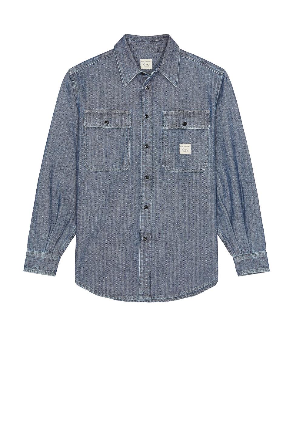 Shirt Time Off Recycled Indigo Chevron Rinse - Thumbnail 1
