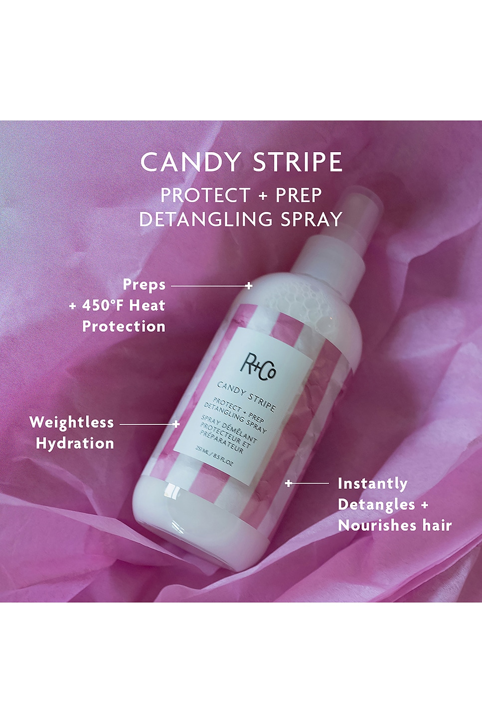 Candy Stripe Protect + Prep Detangling Spray - thumbnail 3