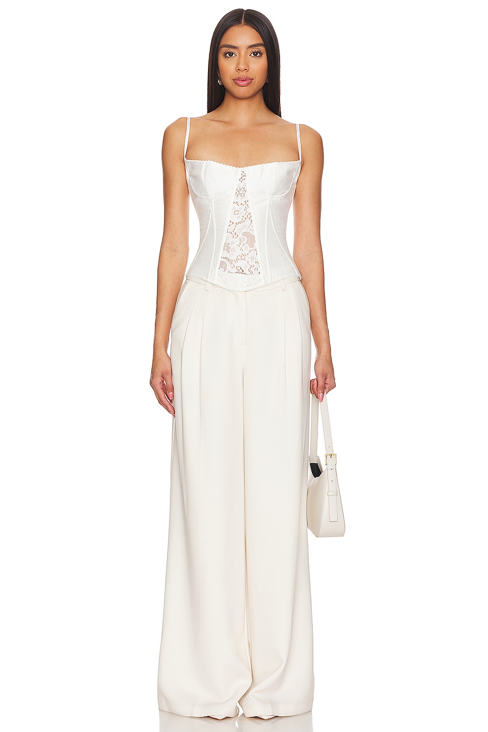 Linen And Lace Bustier Top