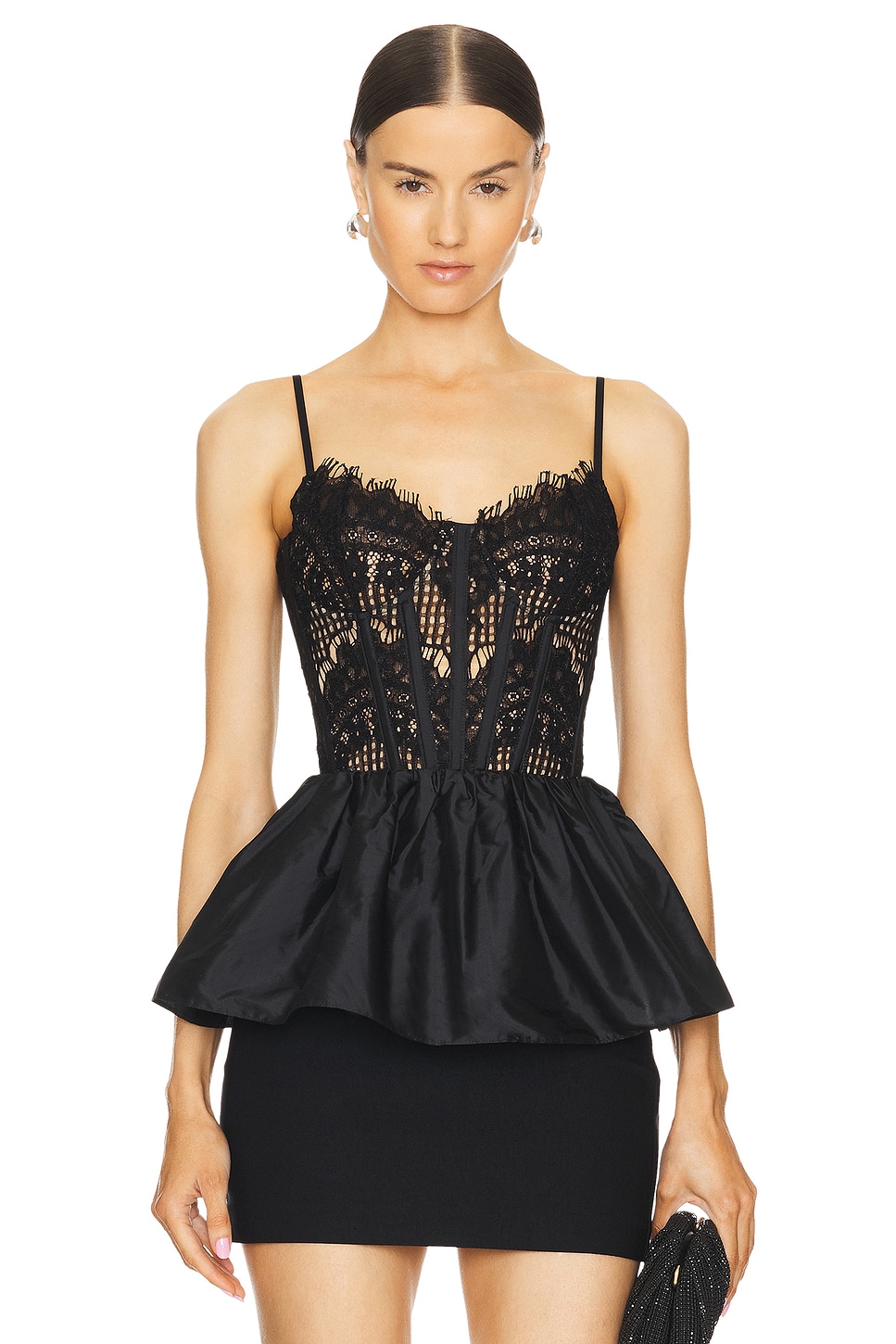 Rozie Corsets Peplum Bustier Top In Black Revolve 4780