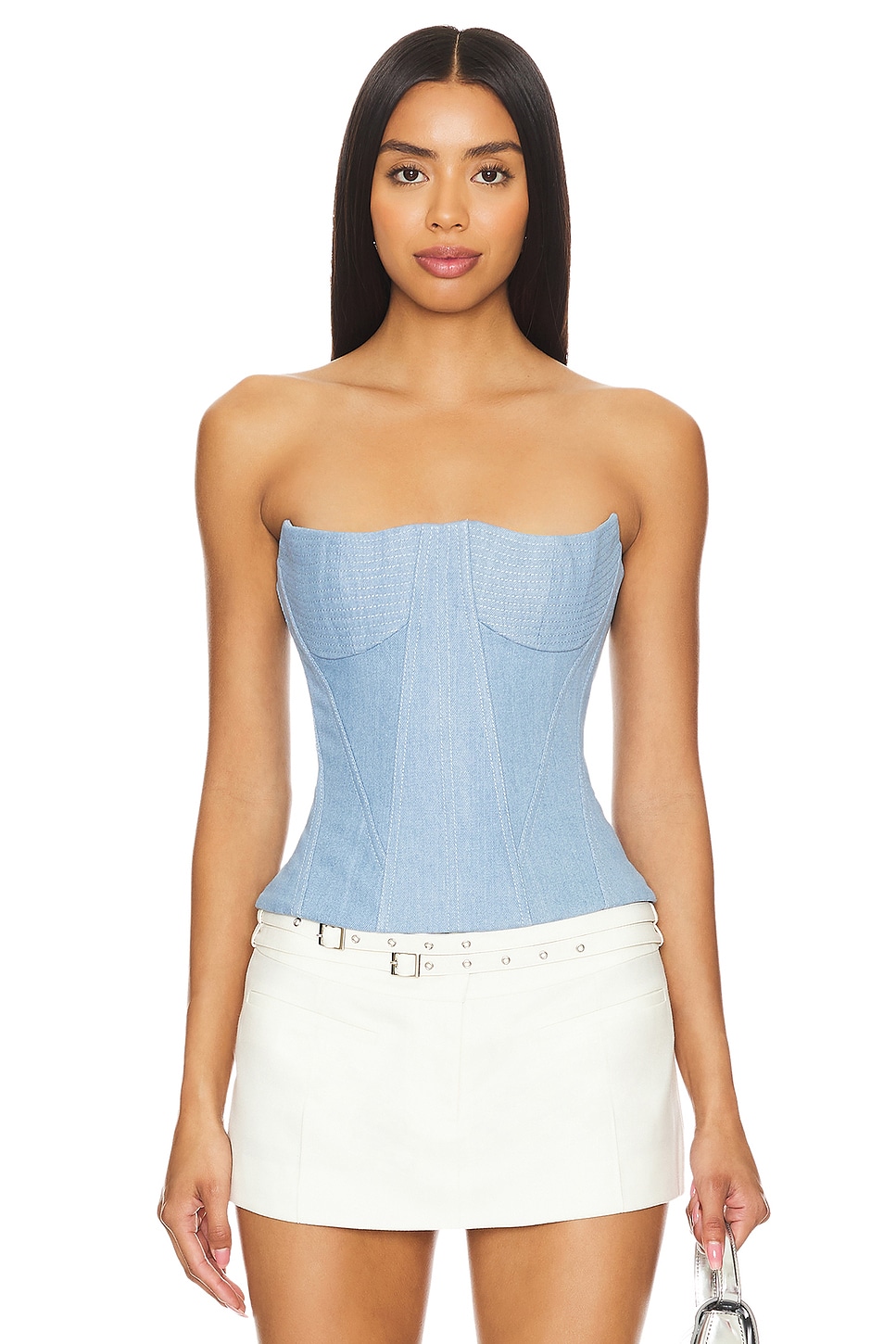 Rozie Corsets Bustier Corset Top In Light Blue Revolve