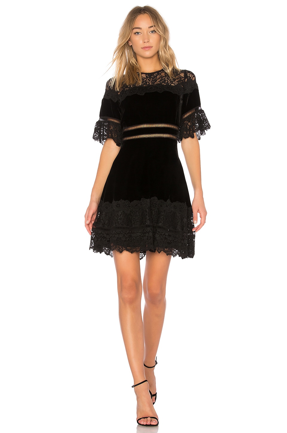 rebecca taylor black lace dress