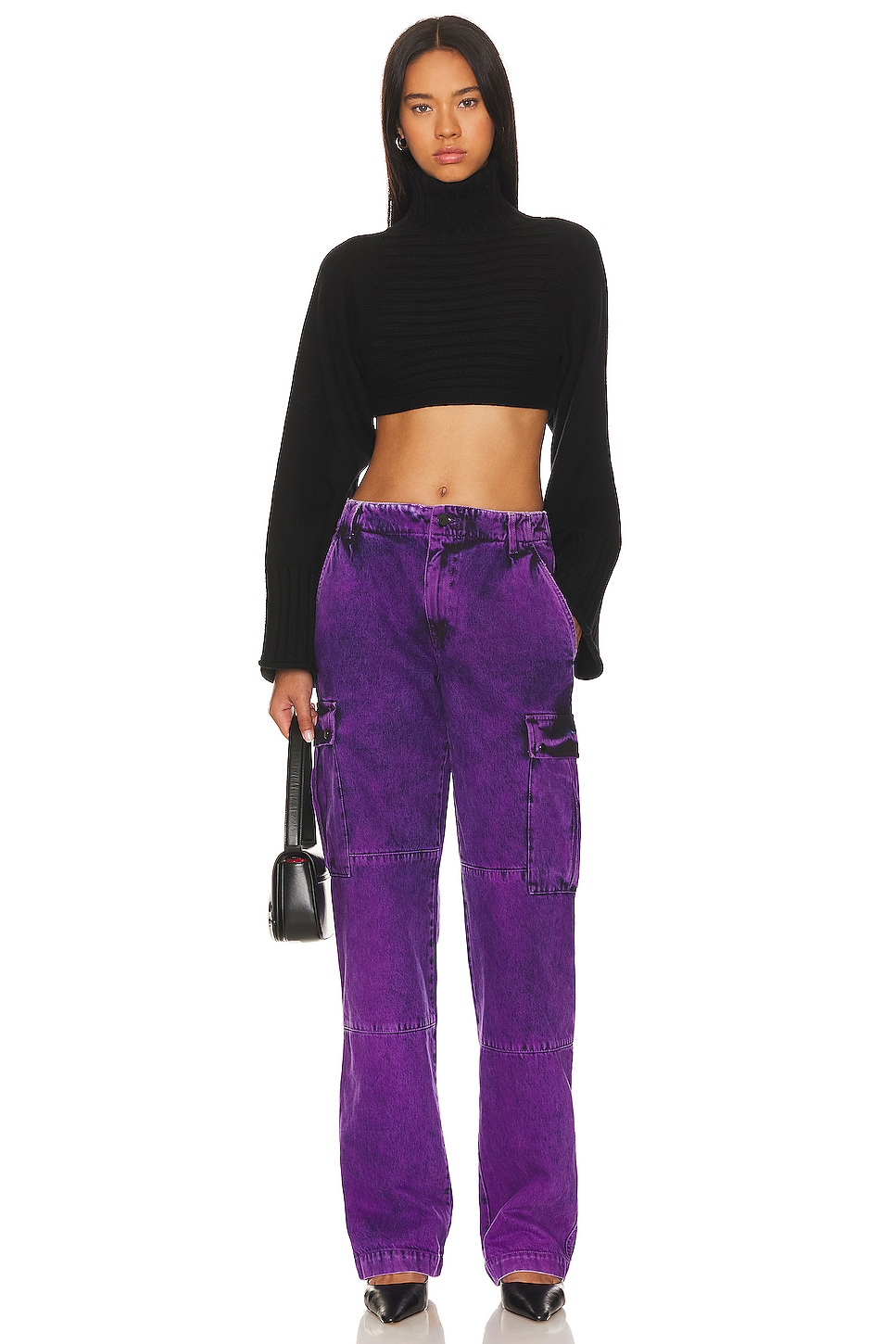 RTA Denim Cargo Pant in Grape | REVOLVE