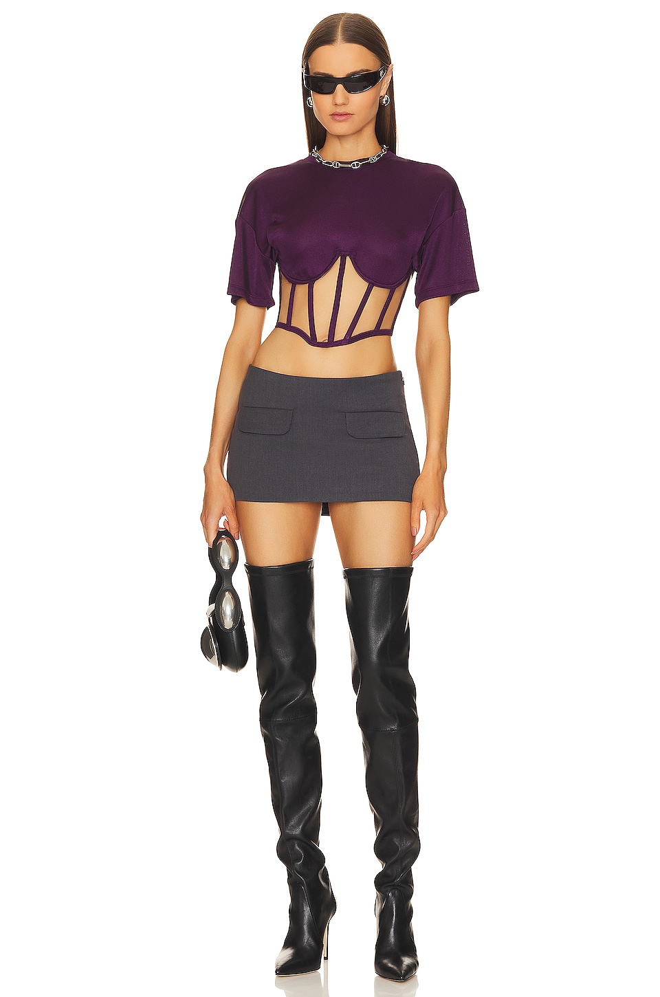 RTA Short Sleeve Corset Top thumbnail