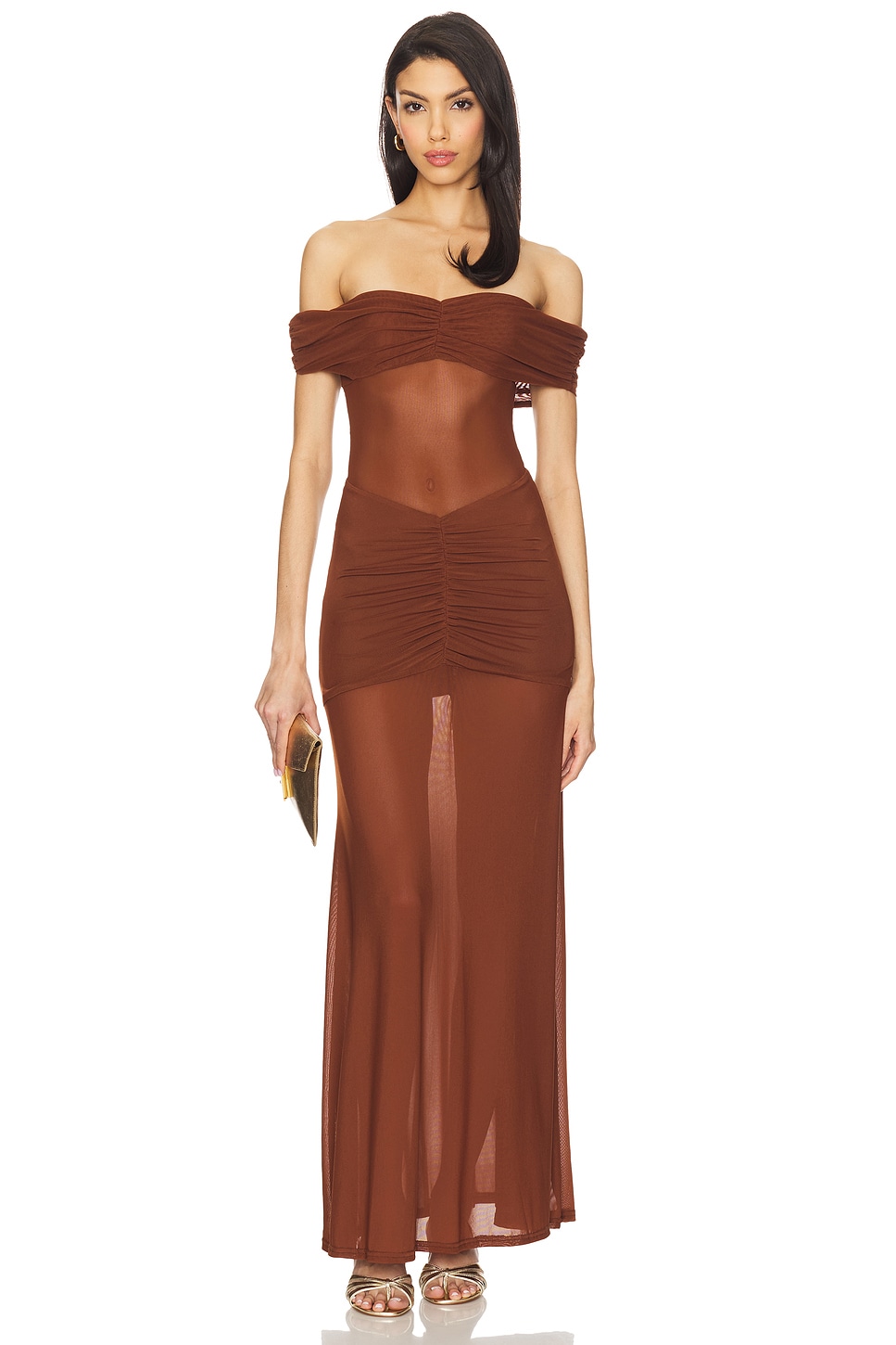 chinese dress ladies Tahlia Square Neck Maxi Dress Chocolate