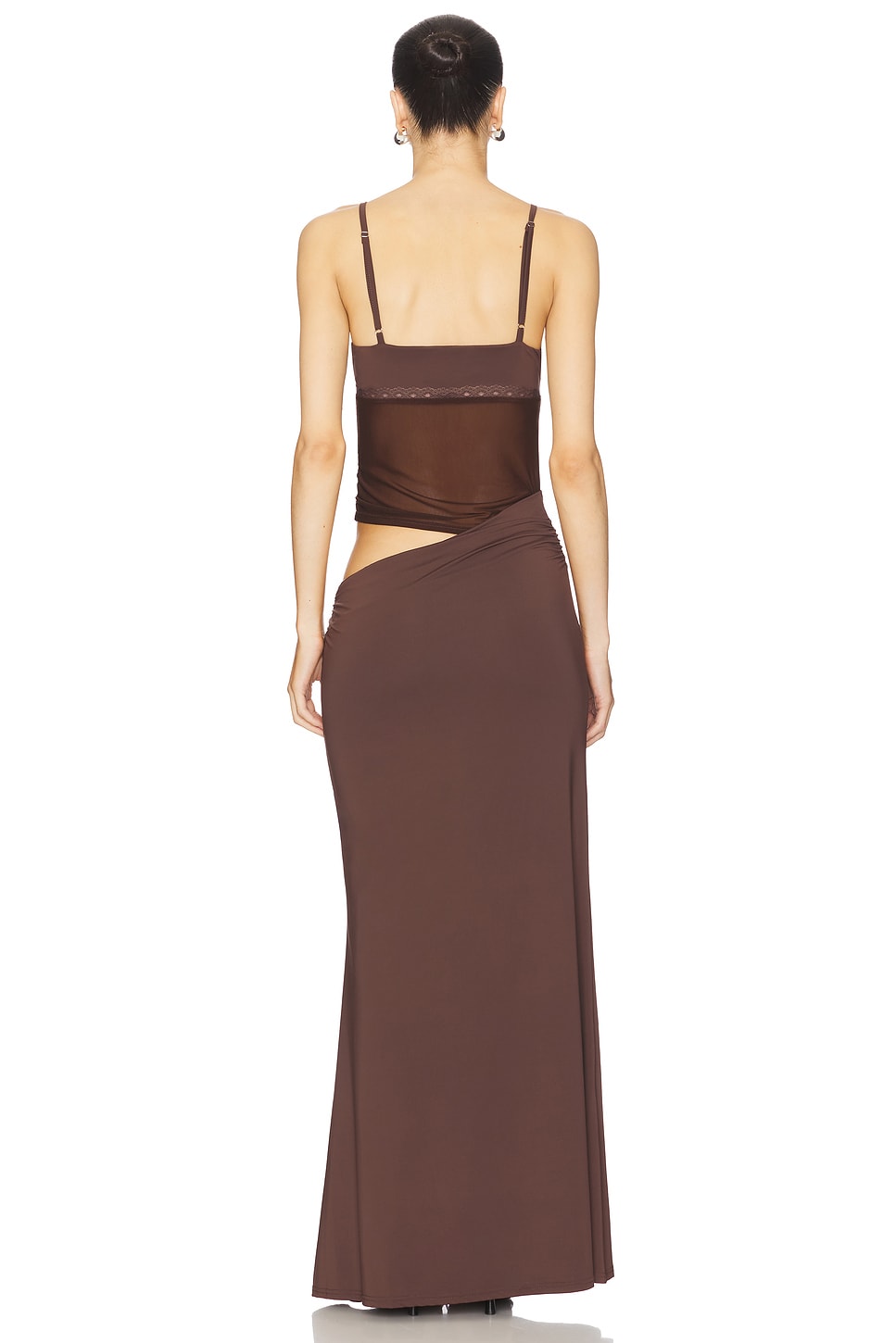 runaway the label brown dress RUNAWAY THE LABEL Brigitte Halter Neck Open Back Maxi Dress  27 Boutique