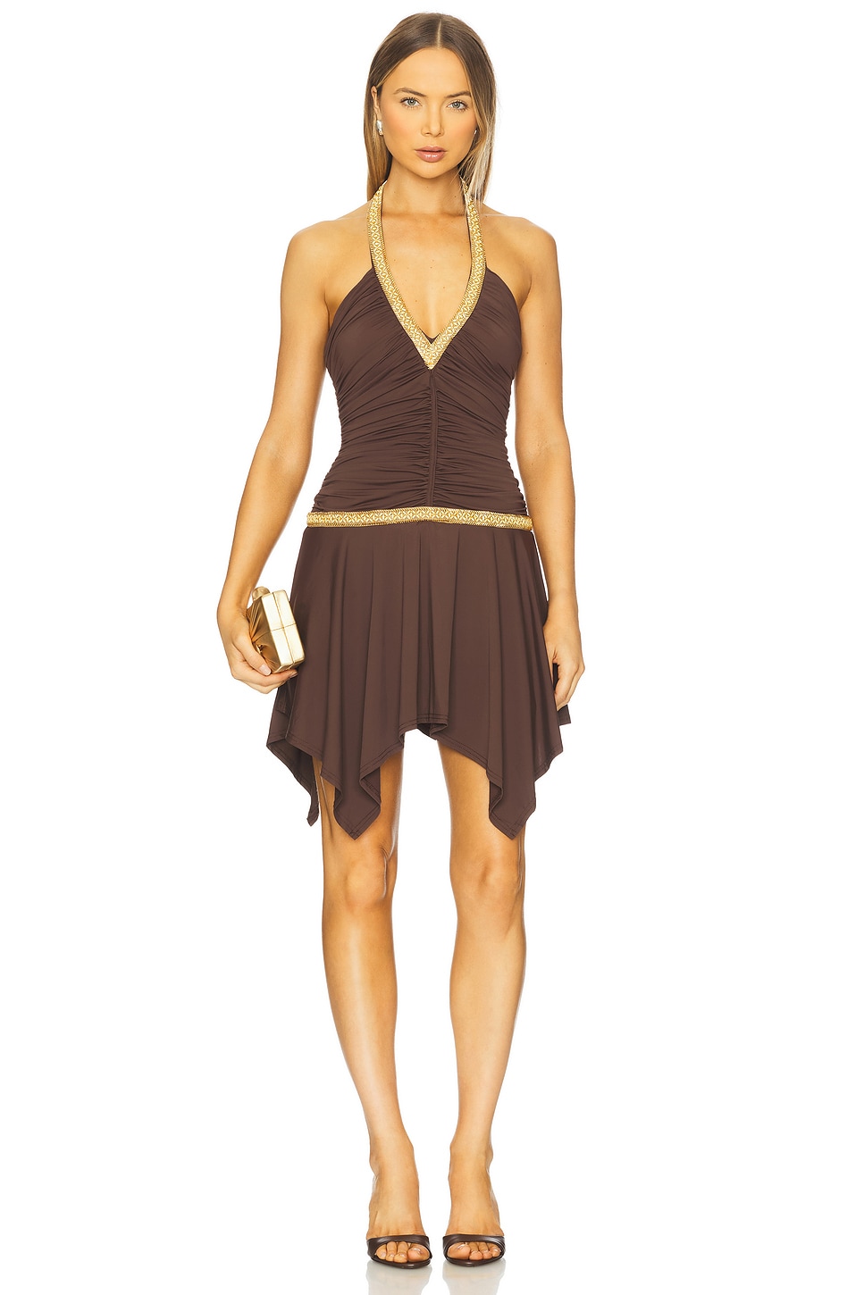 knee length dresses for ladies LoveShackFancy Shai Linen Mini Dress