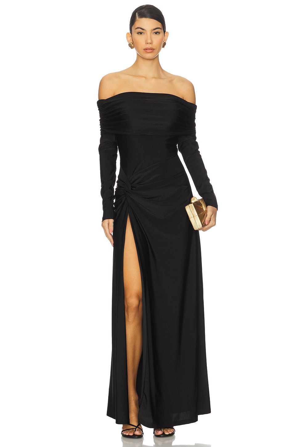 knee length dresses for ladies Plus Long Sleeve Off Shoulder Night Party Maxi Dress – Passion 4 Fashion USA
