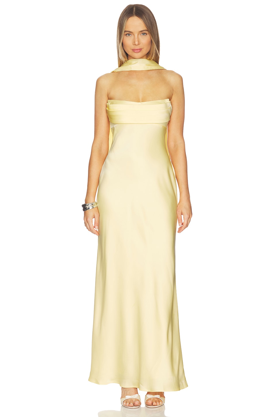 yellow dress button up Double Buckle Maxi Pale Yellow XL