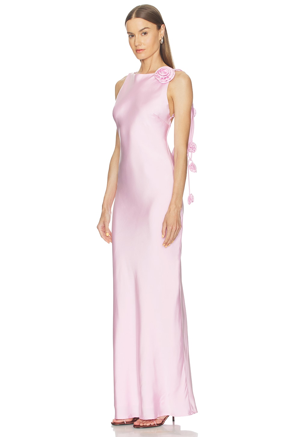 Runaway The Label Zurina Low Back Maxi Dress in Musk | REVOLVE