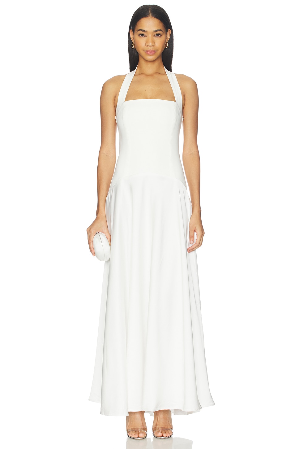 Runaway The Label Odina Square Neck Maxi Dress in Ivory | REVOLVE
