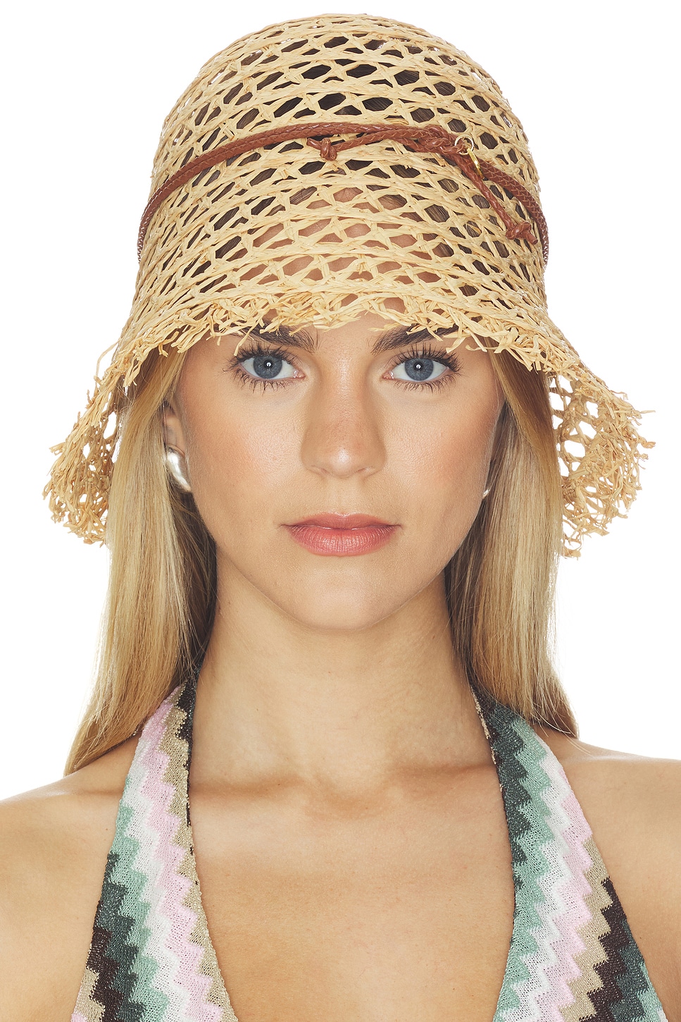 Cut Out Straw Bucket Hat
