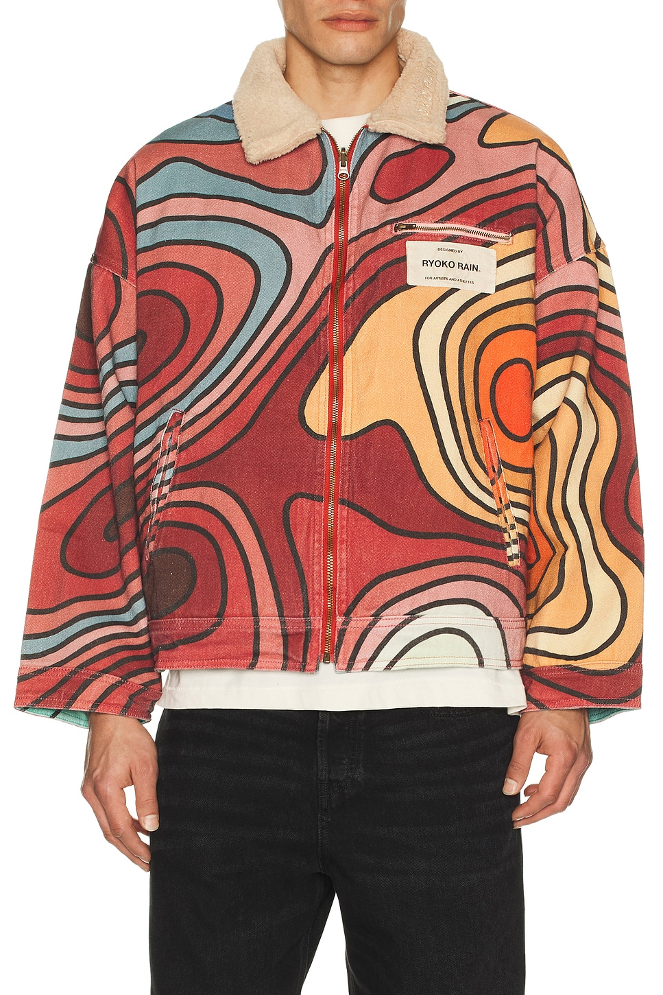 Ryoko Rain Reversible 70s Work Jacket in Mix | REVOLVE