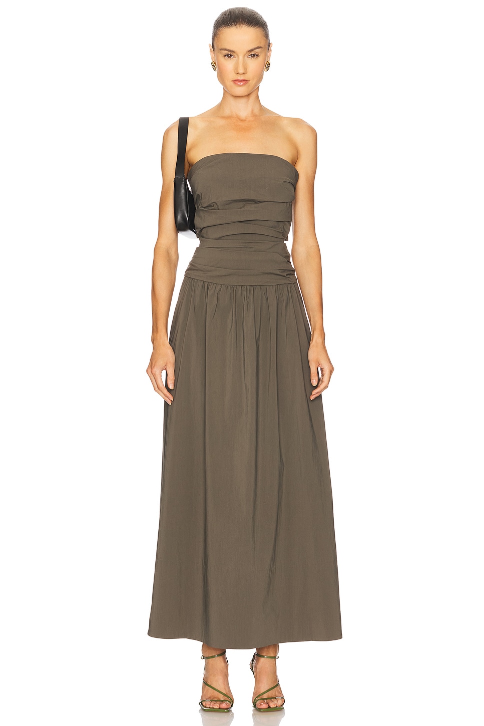 Gathered Strapless Tie Back Dress