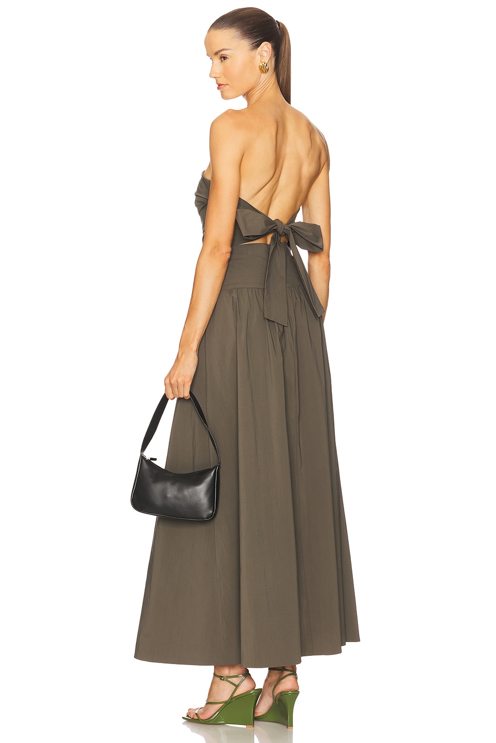 Gathered Strapless Tie Back Dress