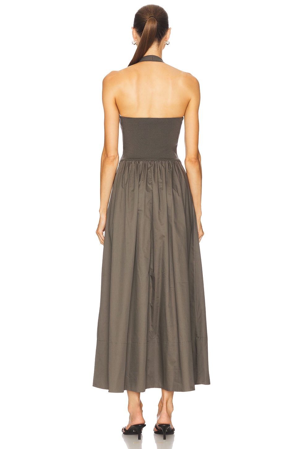 black midi halter neck dress White Mark Women's Halter Neck Swing Midi Dress - Black main image 0