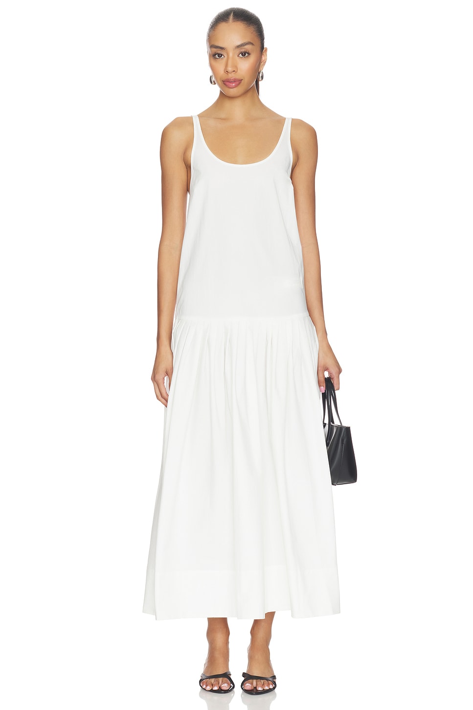 st agni pleat dress St. Agni Pleated Halter Dress - Oyster