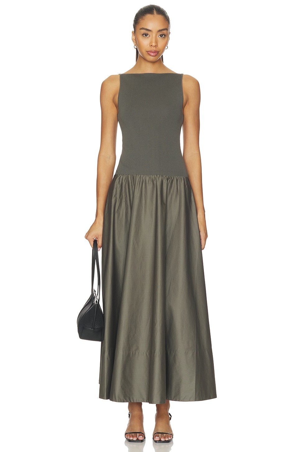 st agni backless dress St. Circle Hem in Taupe 100% nylon Small 24 Backless Wedding Guest Color:Neon Green