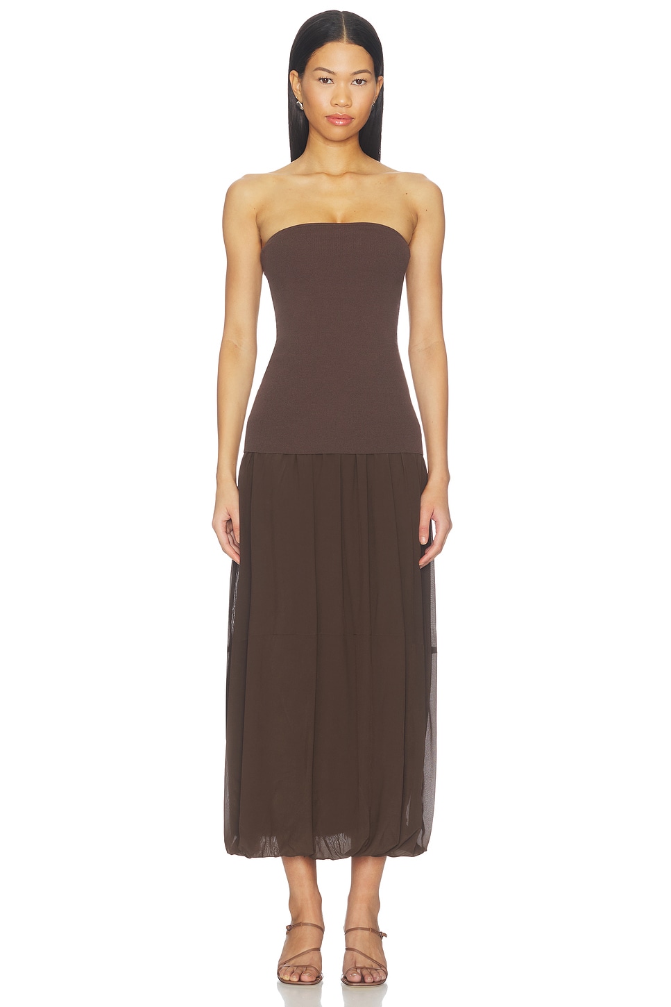 Strapless Balloon Hem Dress