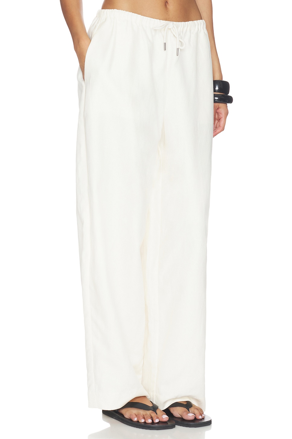 Fine Drawstring Relaxed Pants - thumbnail 3