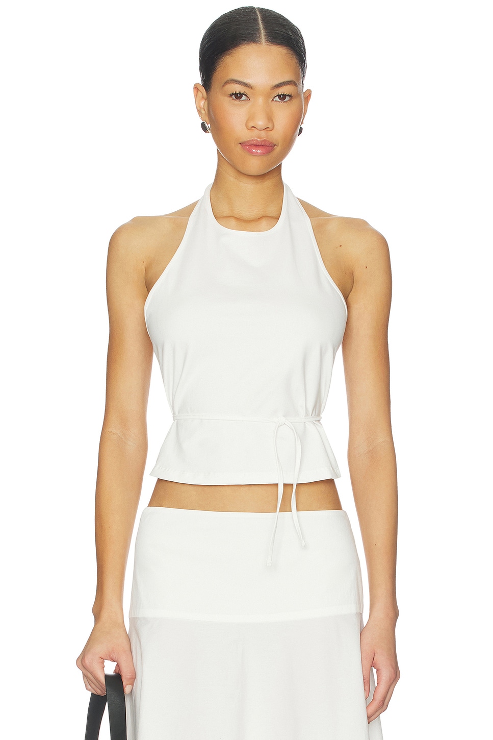 【usagi】HALTER HIGH NECK CAMISOLE TOPS Asiah Halter Neck Cami Top Off White– Selfie Leslie