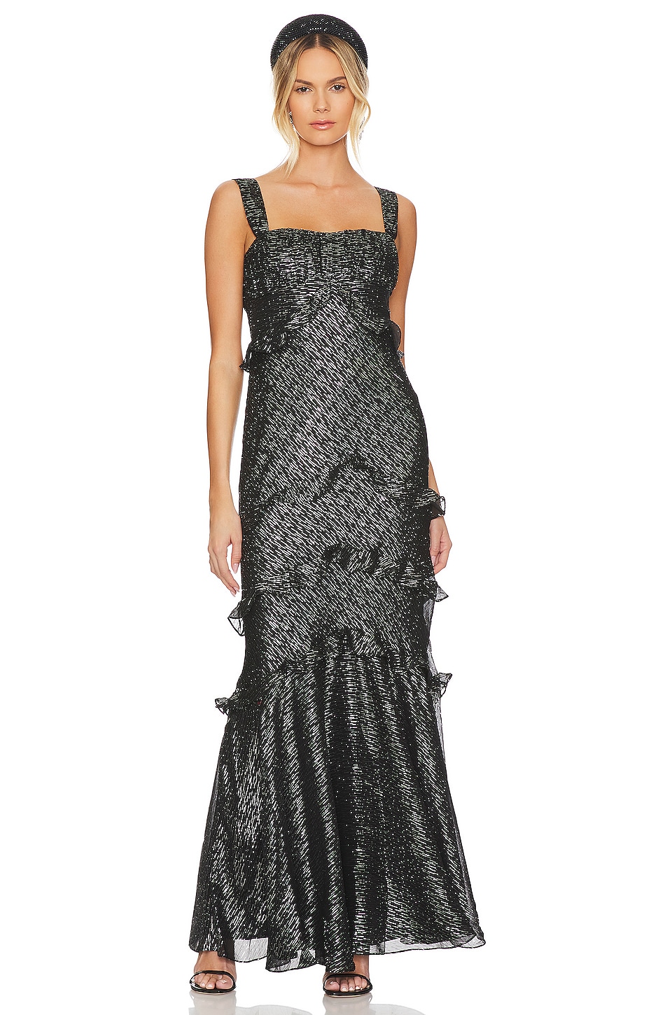 SALONI Chandra Dress in Black Silver | REVOLVE