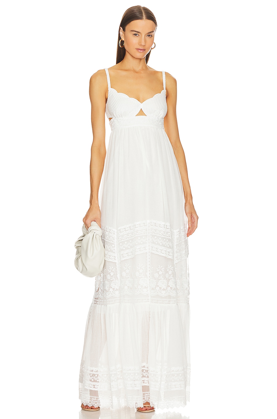 Saloni white 2024 eyelet dress