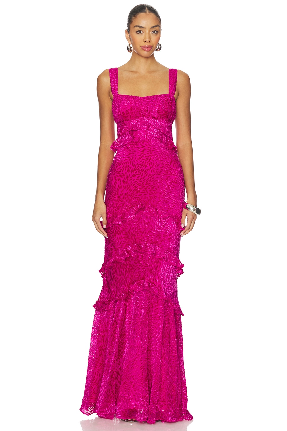 pink saloni dress Saloni Neesha Belted Cotton Maxi Dress - Women - Pink Dresses