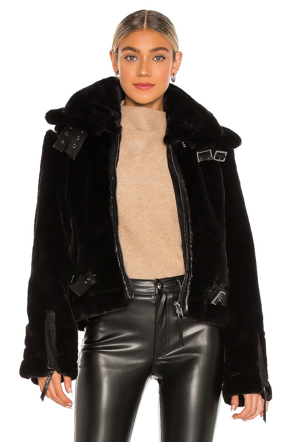 SAM. Faux Fur Penelope Jacket in Black | REVOLVE