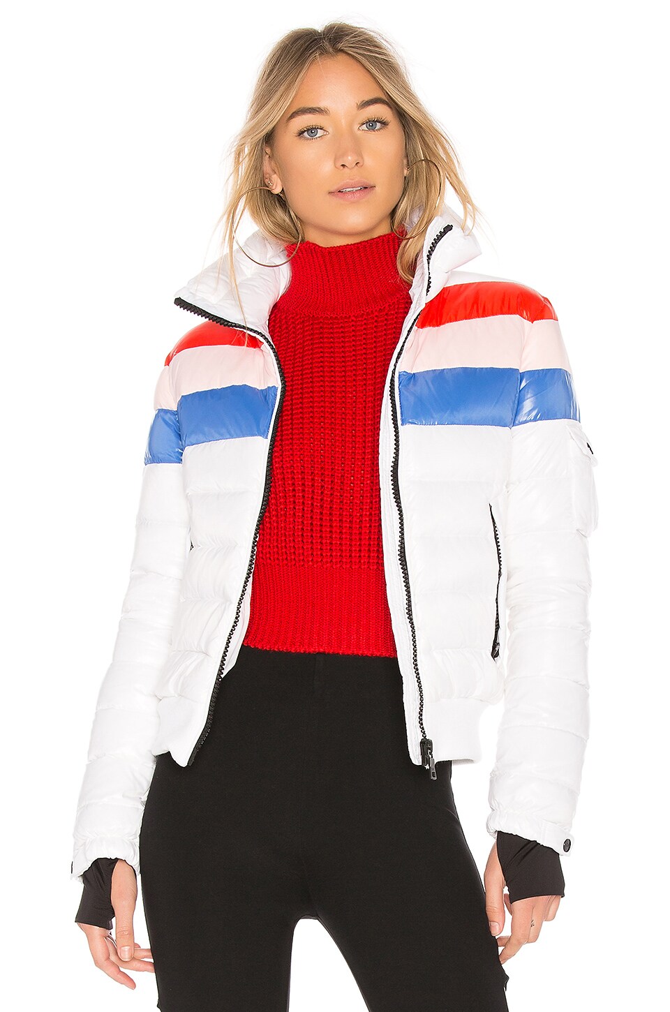 sam red puffer jacket