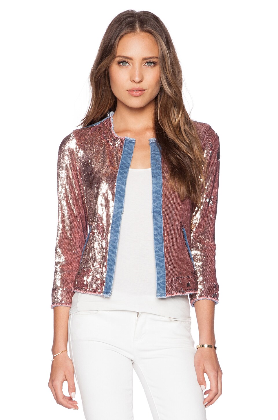 Sam Edelman Sequin \u0026 Denim Jacket in 
