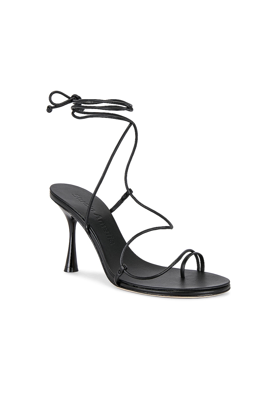 Studio Amelia Emily Wrap 90 Heel in Black | REVOLVE