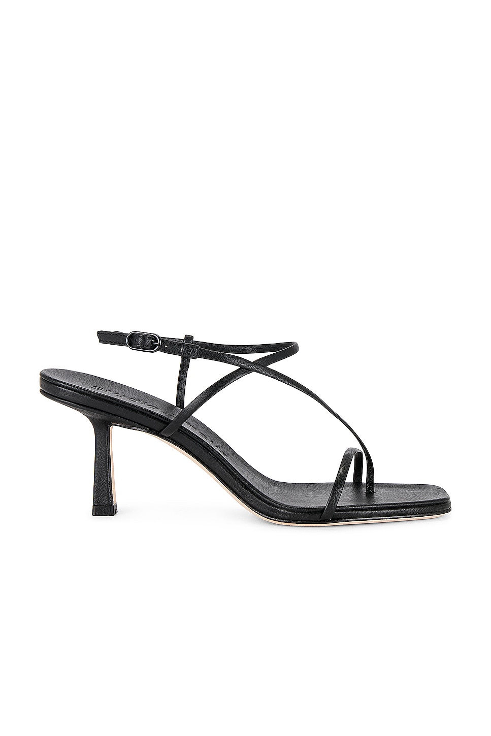 STUDIOAMELIAスタジオアメリア/TWISTEDFRONT 70HEEL Studio Amelia Cross Front 70 Heel in Black | REVOLVE