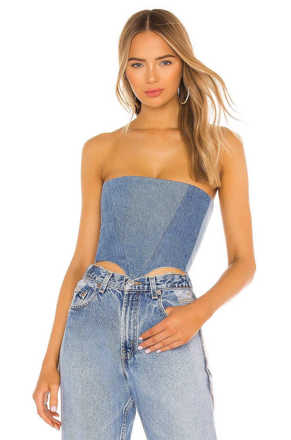 SAMI MIRO VINTAGE Corset Top in Denim