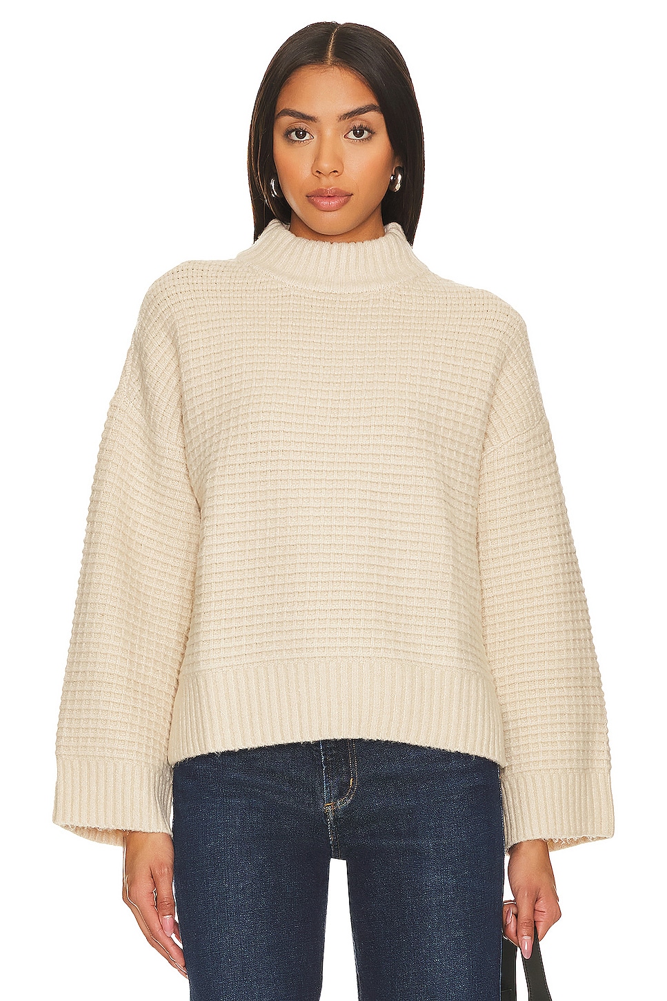 Sanctuary Waffle Knit Sweater in Toasted Marshmallow