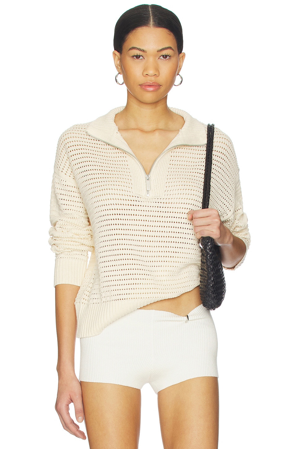 Open Knit 1/2 Zip Sweater - thumbnail 2