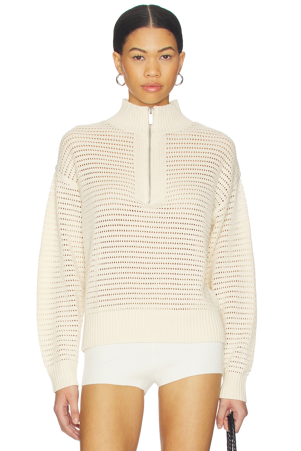 Open Knit 1/2 Zip Sweater - thumbnail 3
