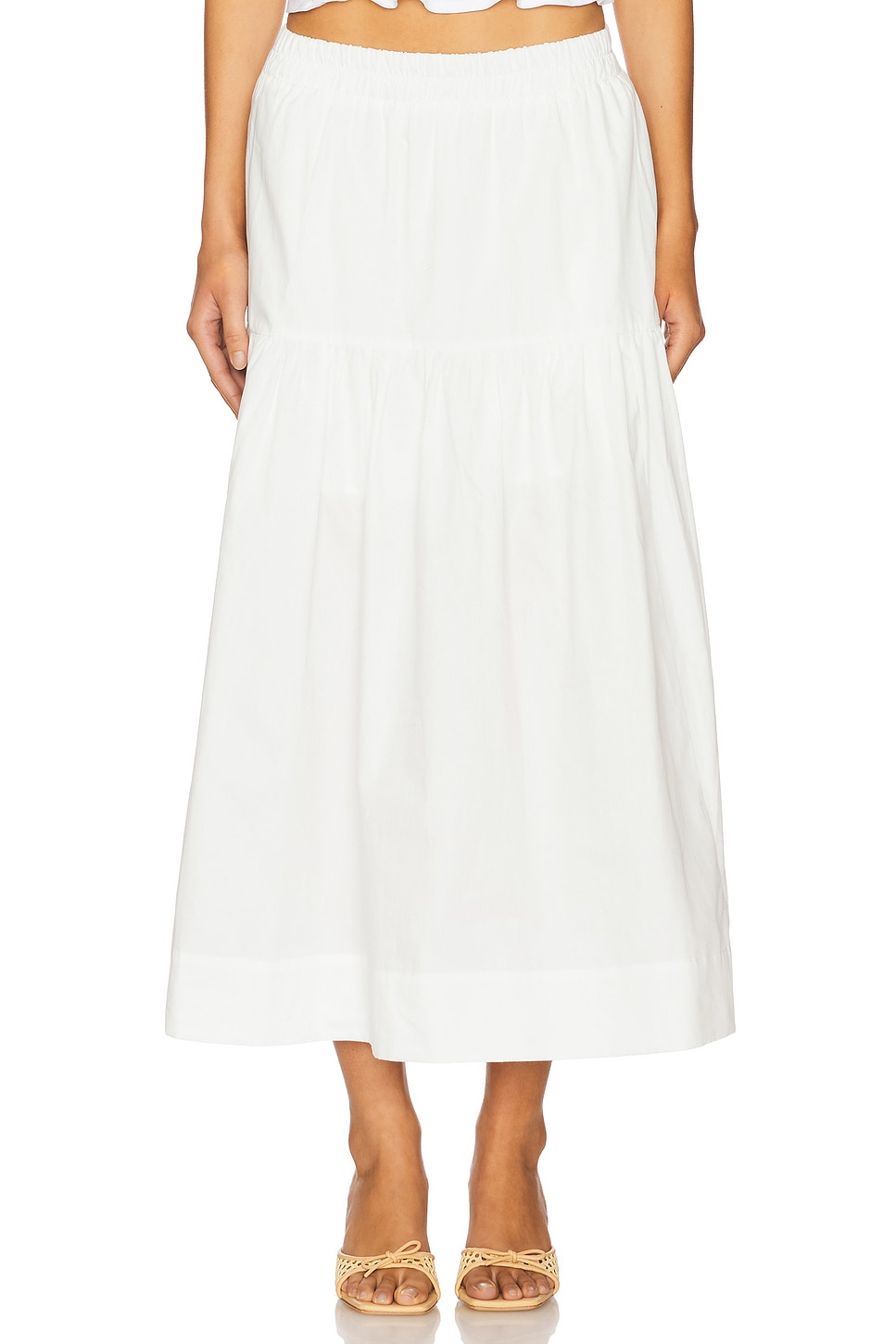 【Loulouseoul】White Day Skirt (Ivory) Sanctuary Poplin Prairie Skirt in White | REVOLVE