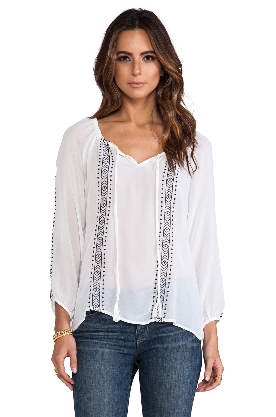 boho white top