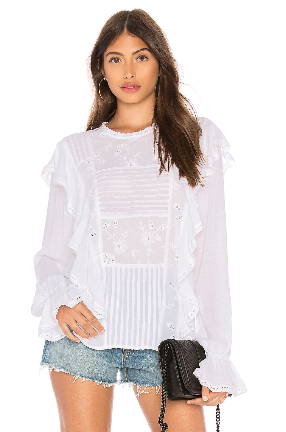 Sanctuary Poppy Ruffle Blouse in White | REVOLVE