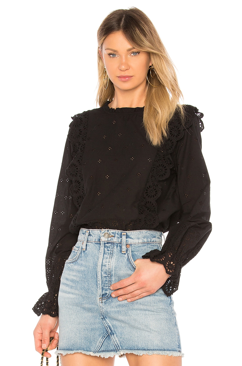 Sanctuary Samantha Eyelet Top in Black | REVOLVE