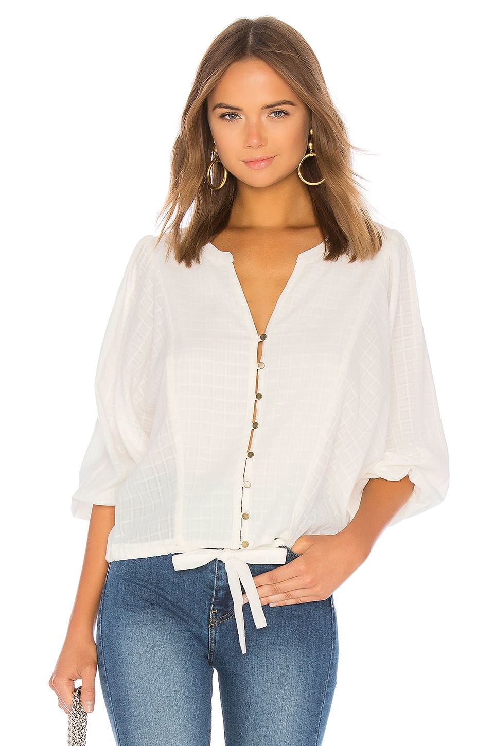 Sanctuary Indio Tie Front Top in Salt | REVOLVE