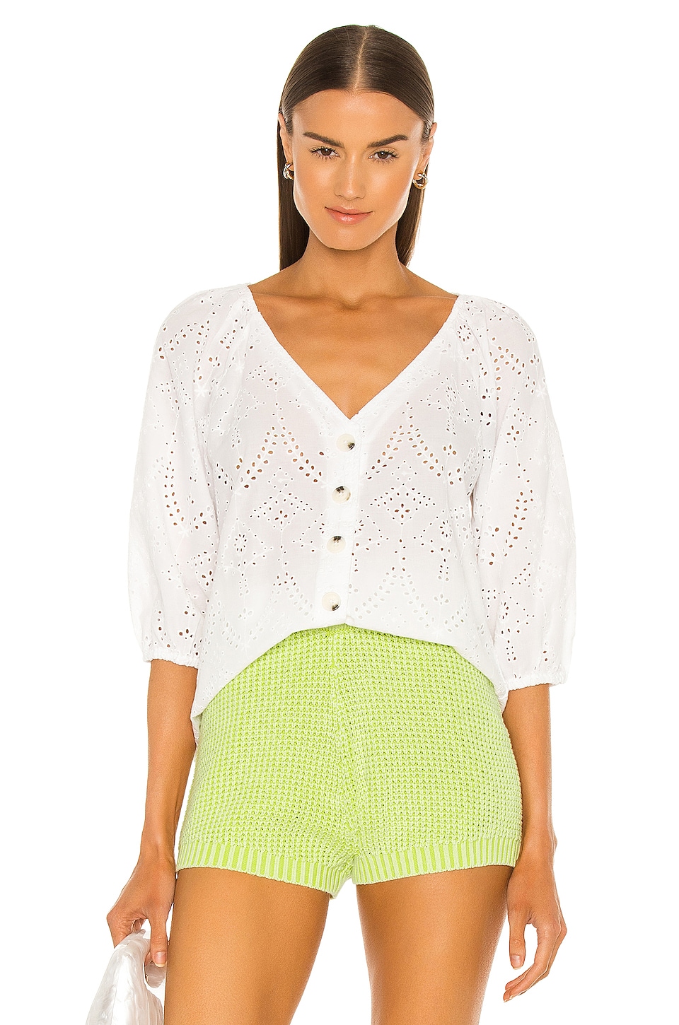 Sanctuary Modern Button Front Top in White | REVOLVE