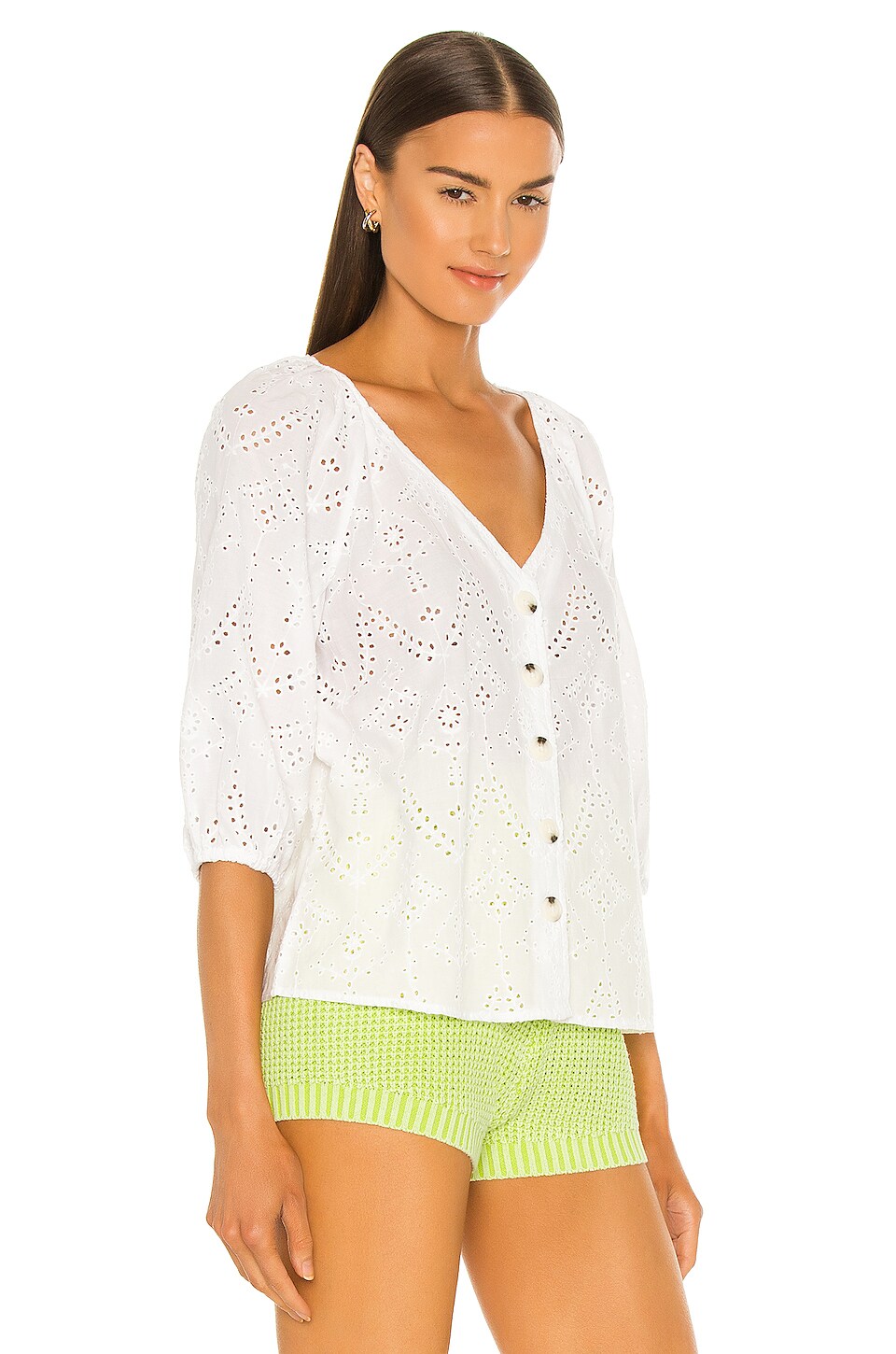 Sanctuary Modern Button Front Top in White | REVOLVE
